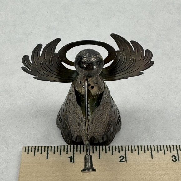 Vintage Godinger Silver Art Silverplated Angel Figurine 3.5" Trumpet Cutouts - Picture 9 of 10